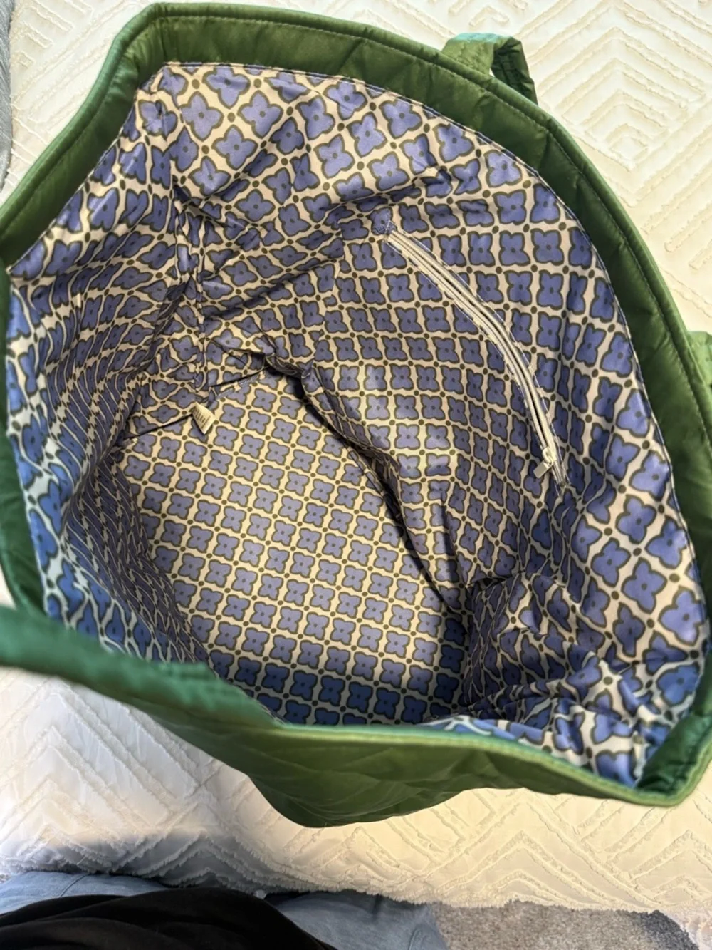 Vera Bradley Quilted Tote in Olive Green shimmer NWT